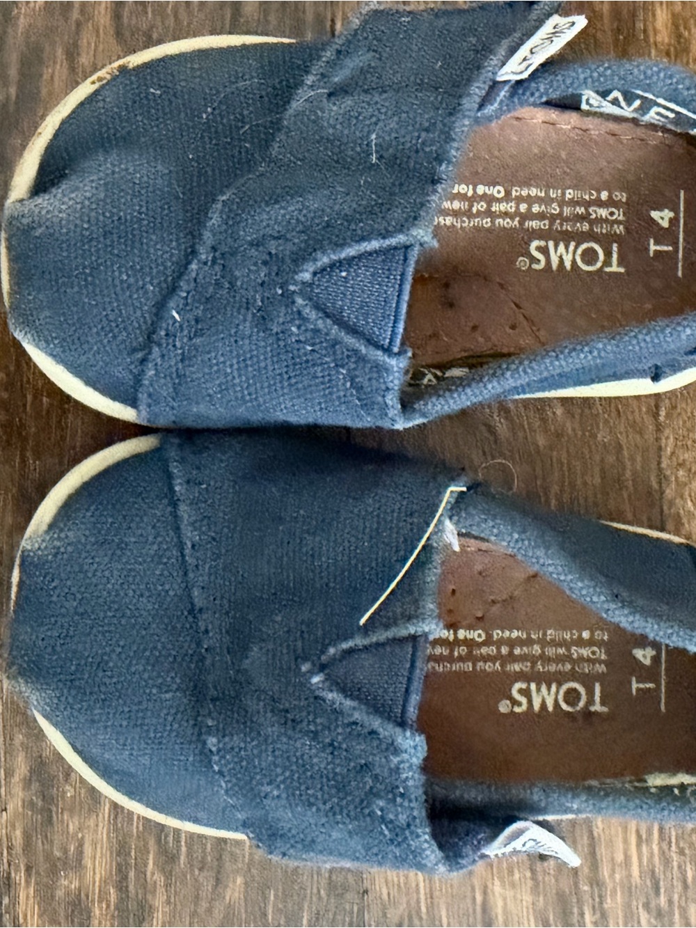Toms navy canvas slip-on toddler shoes